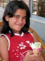 Happy with ice cream